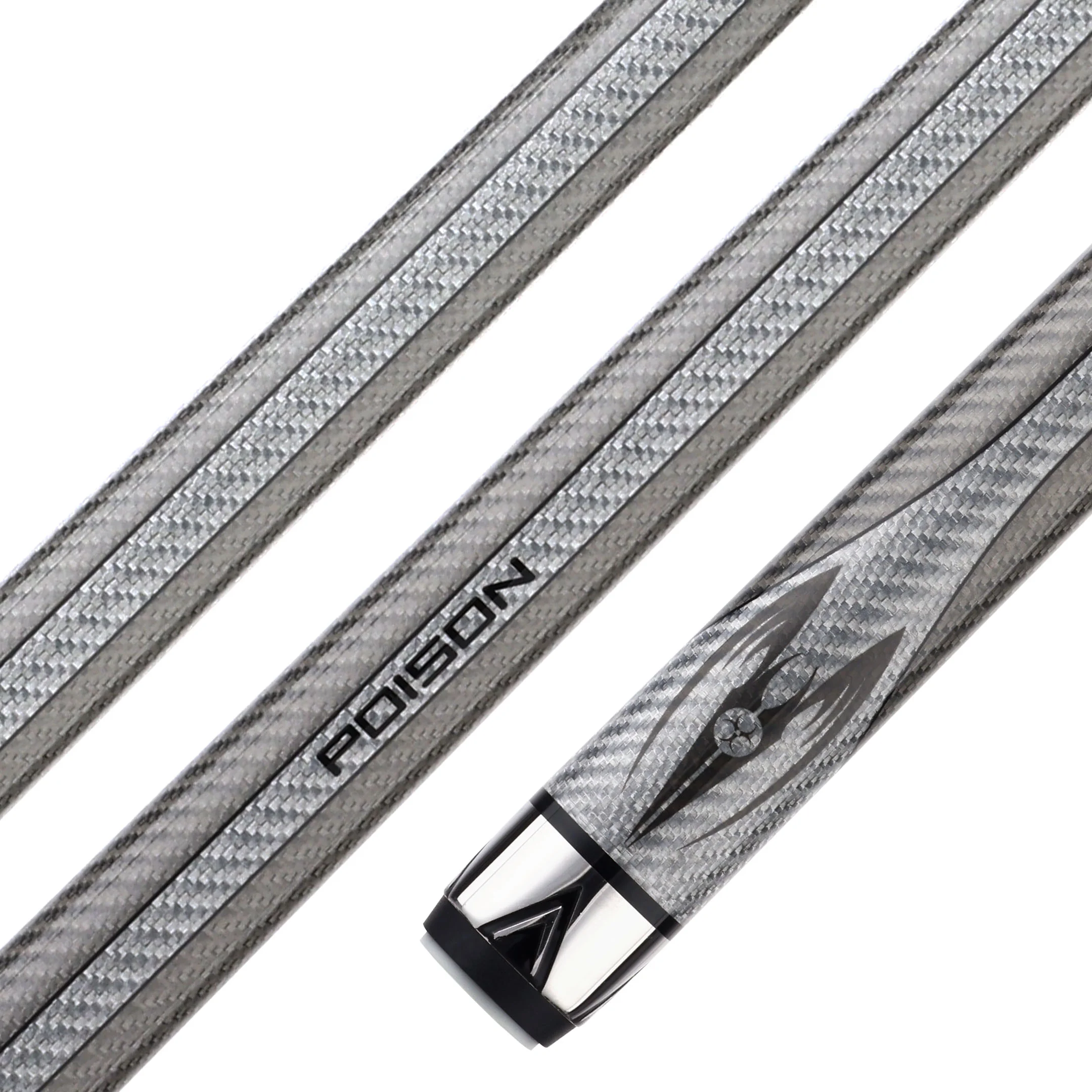 Poison Maelith Pool Cue with Carbon Fiber Shaft - Dark/Light Grey - Image 2